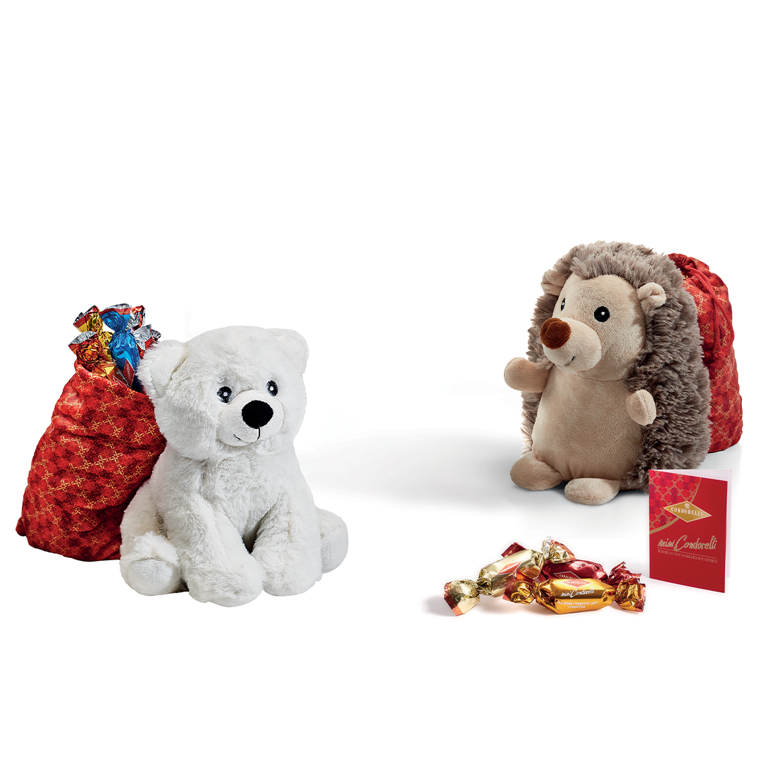 Peluche assortiti con torroncini