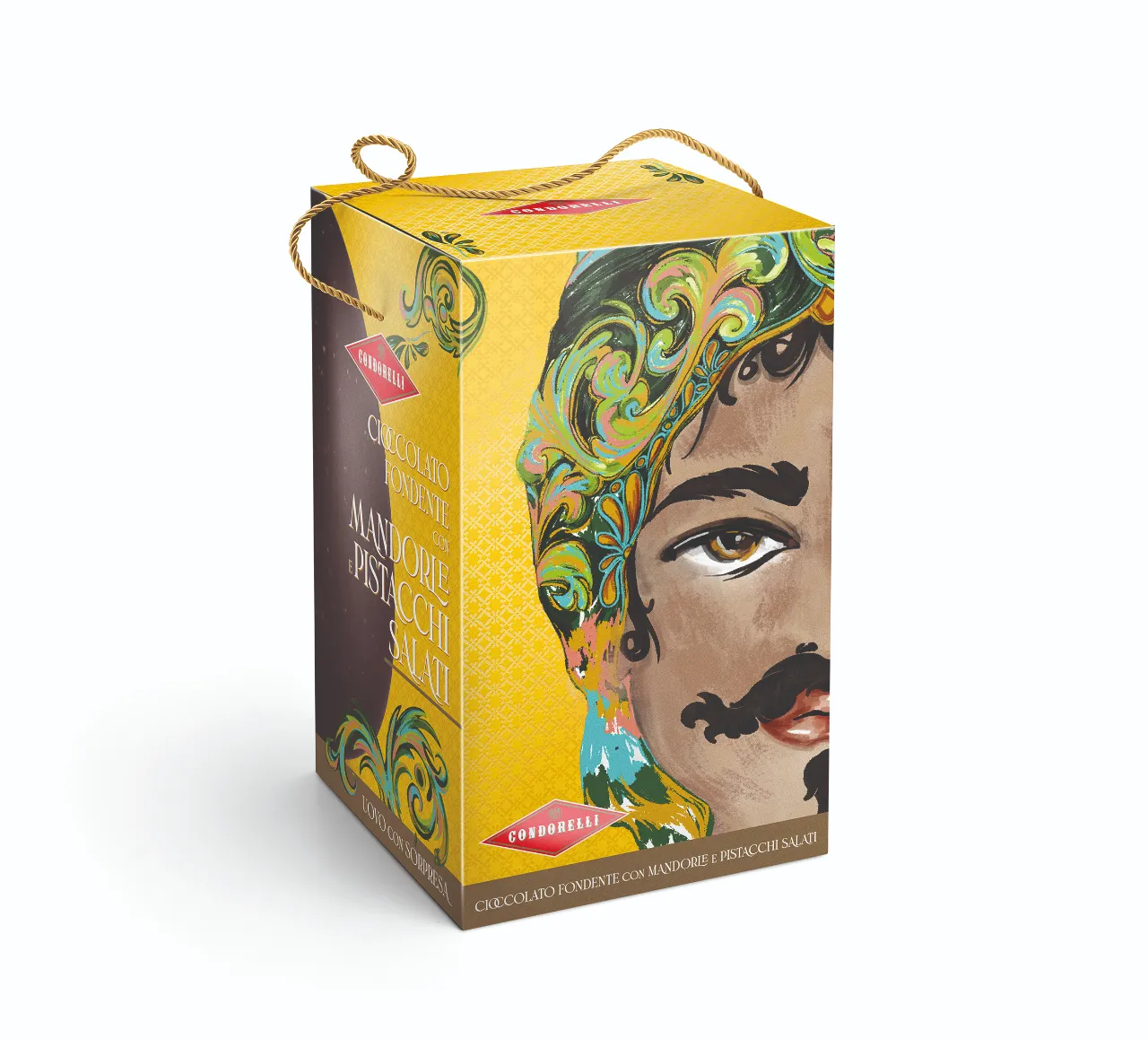 Uovo DolceSalato fondente con mandorle e pistacchi salati 250g