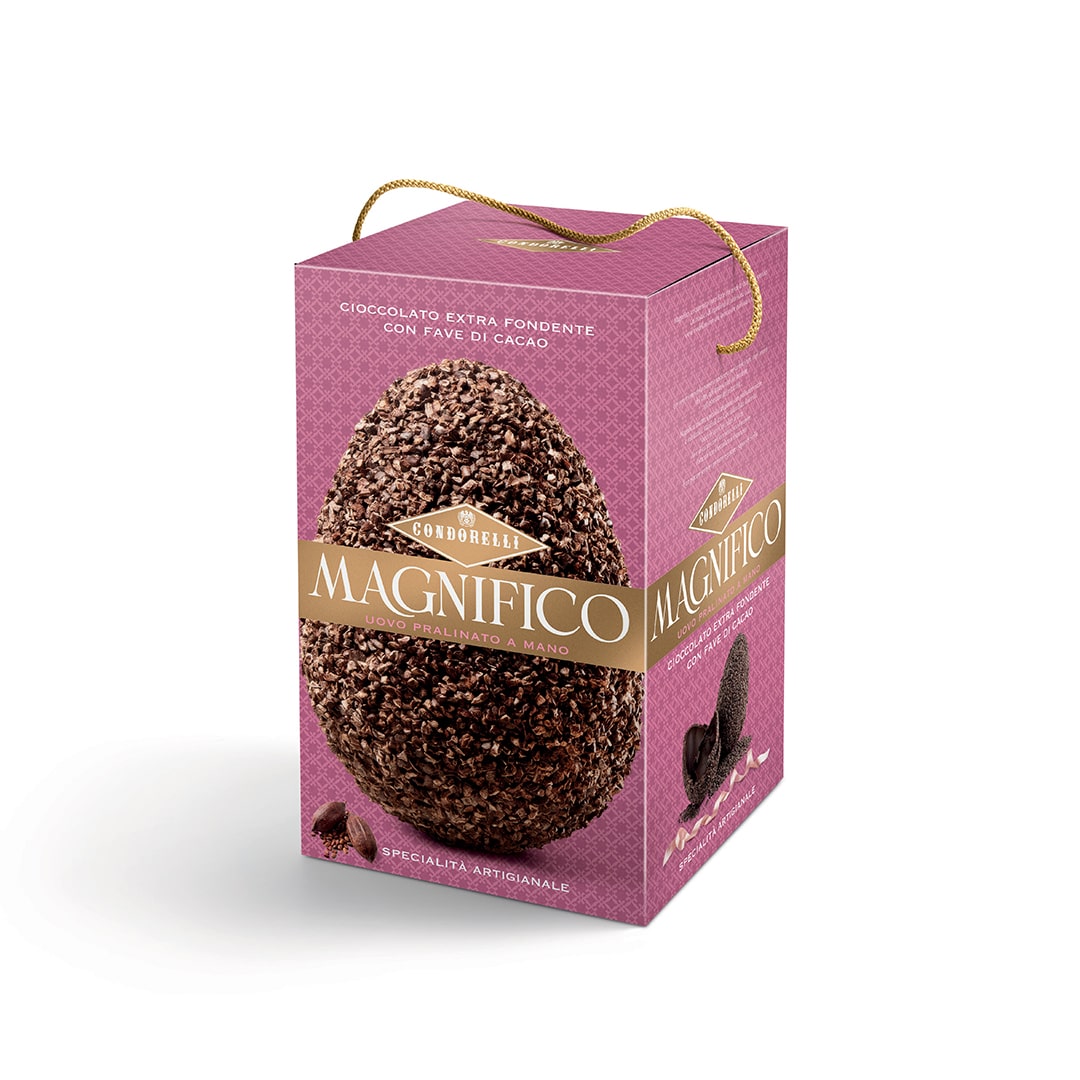Uovo magnifico cioccolato extrafondente con fave di cacao 440g