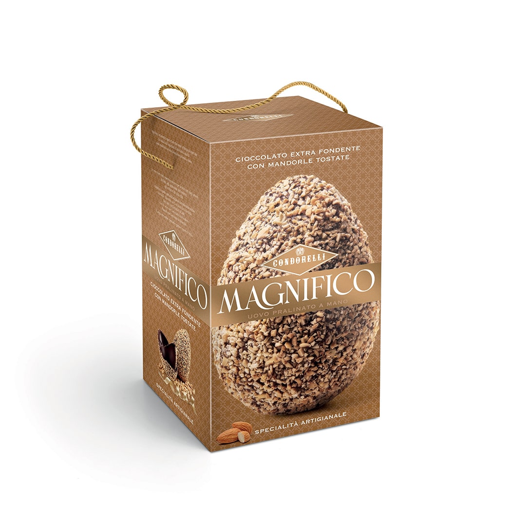 Uovo magnifico ciocc. extrafondente con mandorle tostate 440g