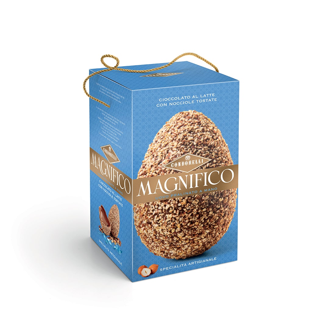 Uovo magnifico cioccolato al latte con nocciole tostate 440g