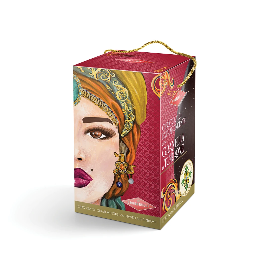 Uovo cioccolato fondente con granella di torrone 250gr